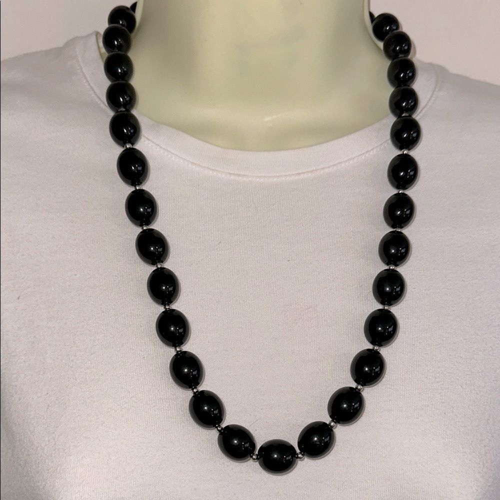 Black & Silver Beaded‎ Necklace